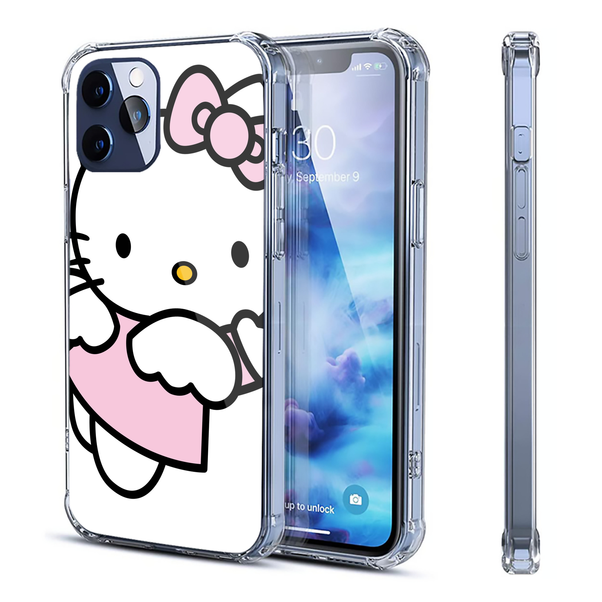 （画像用） Hello Kitty ハローキティ 【iPhone 12シリーズ対応】透明スマホケース（クリアソフトケース）